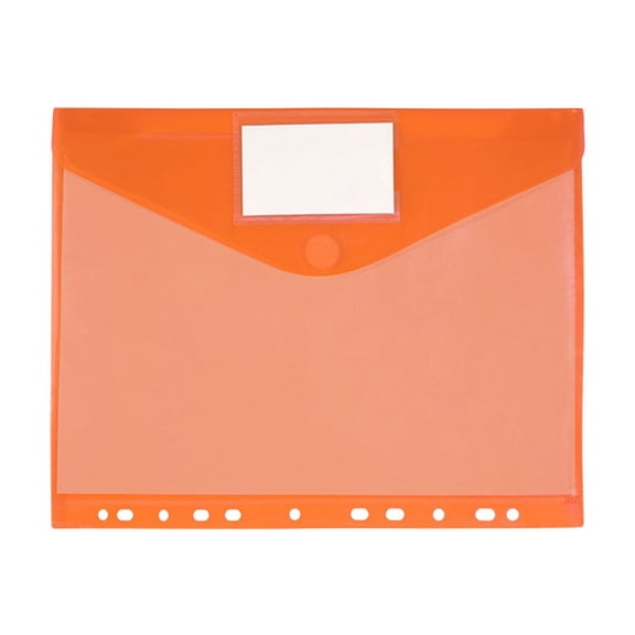 Plastic Envelopes Binder Pocket, A4 Clear Folders with Label Pockets, 11 Holes E×pandable Binder Folders, Velcro Fastening File Organizer, Document Storage Sleeve, Letter Size Document Pouch