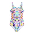 thumbnail image 3 of MEZZALL Summer Colorful Print Girls Swimwear For Swim Training And Lessons Comfortable Athletic Swim Bohemian With Cartoon / Flower Print Beachwear, 3 of 5