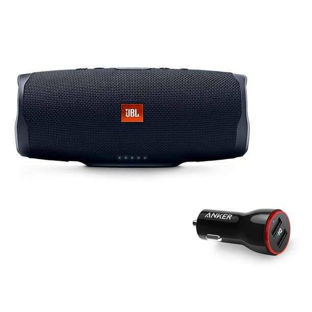 JBL Charge 4 Portable Waterproof Wireless Bluetooth Speaker Bundle with Anker 2Port Car Charger