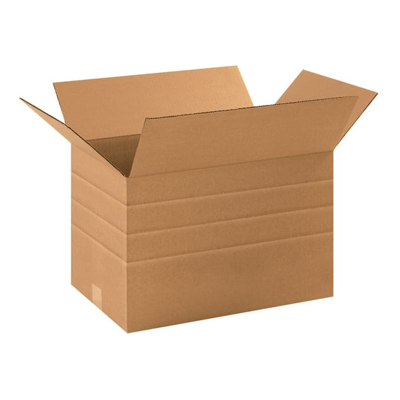 The Packaging Wholesalers Multi-Depth Corrugated Boxes 17 1/4" x 11 1/2" x 11" Kraft 25/Bundle