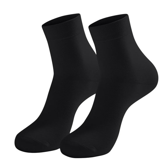 SERTG Men's Socks Crew Socks Solid Color Sports Comfortable Breathable Bottom Mid Length Socks Formal All Season Socks Work Socks(Black,Free Size)