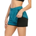 thumbnail image 2 of Women Running Yoga Shorts Workout Running Shorts,Active Yoga Gym Sport Shorts with Liner 2 in 1 Fitness Workout Shorts, 2 of 6