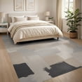 thumbnail image 3 of ODIKA 8'x10' Washable Area Rug Plush Geometric Large Neutral Gradient Block Farmhouse Beige for Dining Room, Office, Lounge, Non-Slip Chair-Friendly Mat, 3 of 7