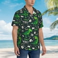 thumbnail image 2 of Lsque Dinosaur and Bone pattern Hawaiian Shirt for Men, Unisex Summer Beach Casual Short Sleeve Button Down Shirts-X-Large, 2 of 9
