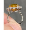 thumbnail image 2 of 7.2 Ctw Vivid Golden Lab Yellow Sapphire Ring Large Huge Cocktail Princess Diana Halo, 2 of 5