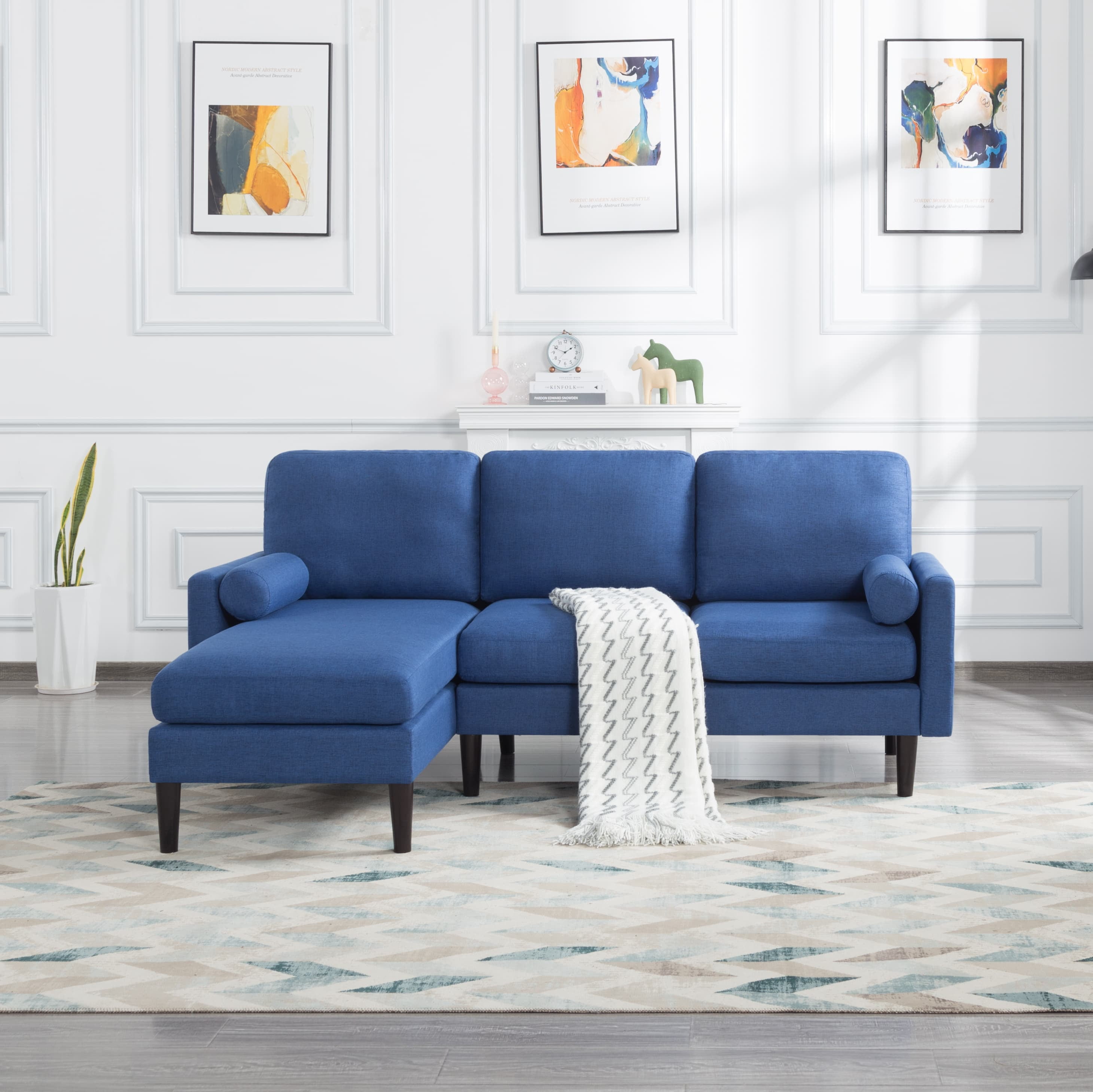 BSHTI 72 inch L Shape Sectional Sofa Left Hand Facing Couch with