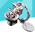 thumbnail image 2 of Toilet Keyring Metal Keychain Cool Car Keyring Handbag Pendant Decoration Creative Gift Keyfob (Silver), 2 of 6