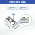 thumbnail image 2 of M5 Half Round Roll in Spring T Nuts 2020 Series Carbon Steel T Slot Spring Nuts Silver, 100 Pcs, 2 of 7