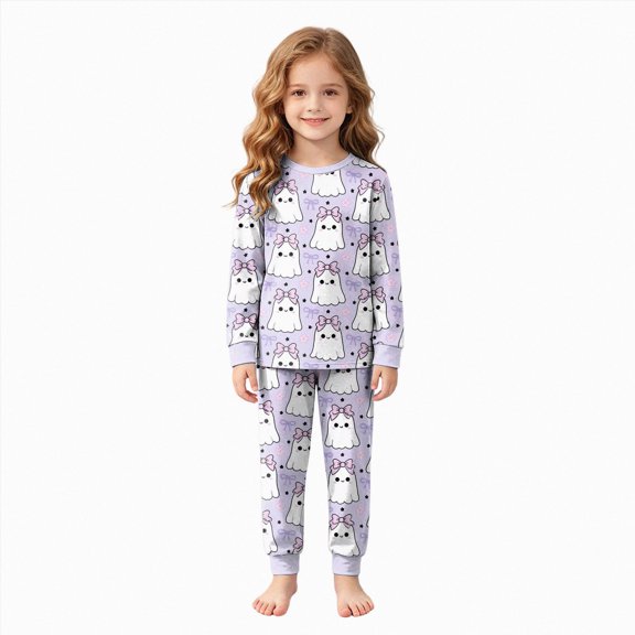 CAUYDY Kids Halloween Pajamas Pumpkin Ghost Print Sleepwear Toddler Girls Boys Cute Graphic Halloween Pjs Sets