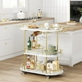 thumbnail image 1 of GloryStar Gold Bar Carts with 4-Tiers Storage Shelves，Mobile Bar Seving Carts On Wheels with Wine Rack and Glass Holder for Kitchen, Dining Room, Living Room, 1 of 7