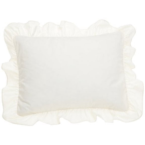 Fresh Ideas Ruffled 2-Pack Poplin Pillow Sham Set, Ivory, Standard