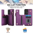 thumbnail image 6 of for Samsung Galaxy A53 5G Crossbody Wallet Phone Case with Card Holder&Zipper, Back Flip Folio PU Leather Kickstand Card Slots Double Magnetic Clasp Shockproof Case for Women Girls,Darkpurple, 6 of 8