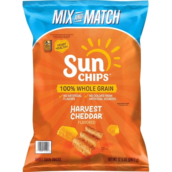 SunChips Whole Grain Harvest Cheddar Chips, 12.25 oz.