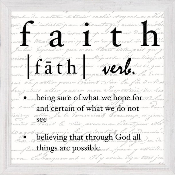 Living 31 Faith Definition White 15x15 Wall Art Walmart Com Walmart Com