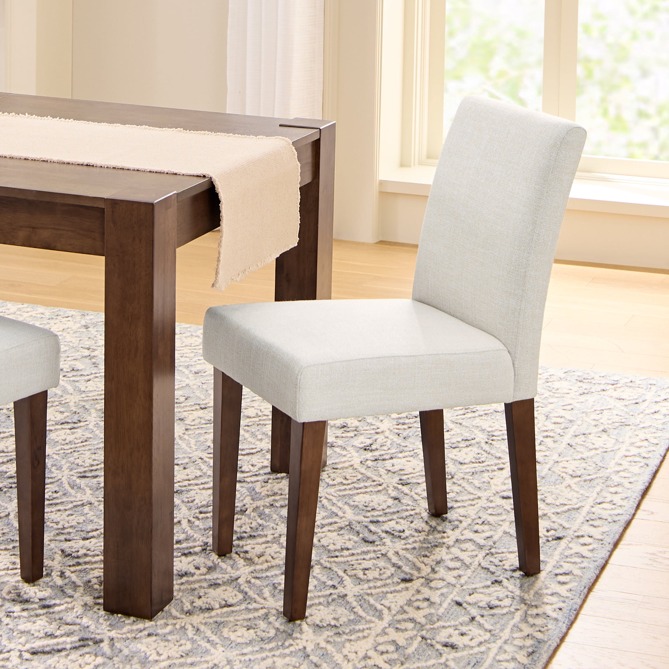 Better Homes & Gardens Canton Parsons Chair Set, Walnut, White, 2 Pack