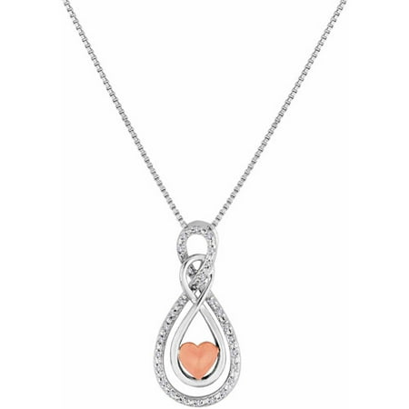 14kt Rose Gold-Plated Diamond Accent Fashion Pendant, 18