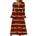 thumbnail image 1 of Long Sleeve Dress,Long Dress for Women Summer,Womens Fashion Printed Casual Long Sleeve V-Neck Dress,3/4 Sleeve Dress for Women,Dress for Women Casual Summer, 1 of 5