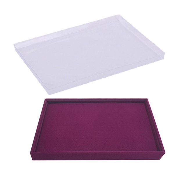 Caja del tenedor del organizador de bandeja de joyería con tapa para Púrpura Hugo bandeja de joyas