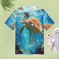 thumbnail image 4 of Nautical Green Sea Turtles T Shirts Basic T-Shirt Short Sleeve Ladies Tee Shirt Summer Graphic Clothing, 4 of 6