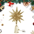 thumbnail image 5 of Hvmvliv Christmas Tree Toppers (9.8x11.8in) Christmas Tree Top Metal Five-Pointed Star With Light Decorations Christmas Tree Top Decoration Gold, 5 of 5