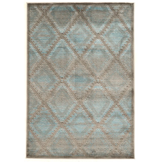 Linon Platinum Santa Fe Power Loomed Polyester 2'x3' Rug in Blue