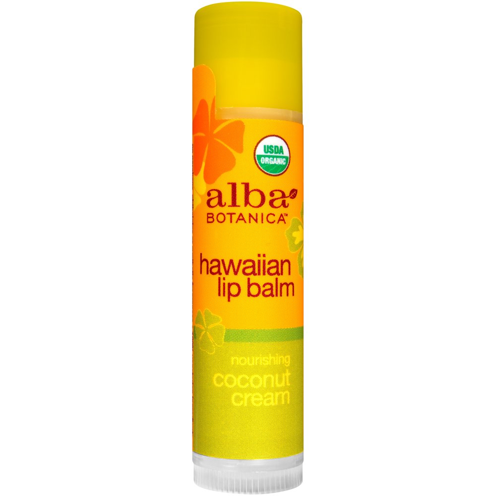 Alba Botanica Hawaiian Lip Balm, Nourishing Coconut Cream, 0.15 oz