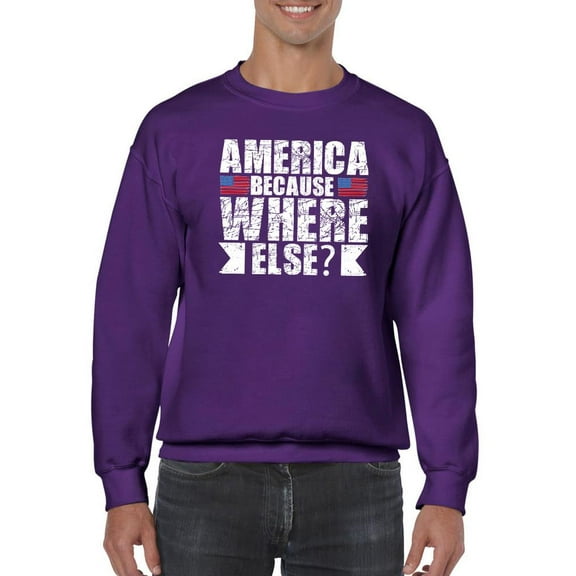 America Where Else Grunge Style Sweatshirt Men -Image by Shutterstock, Male Large
