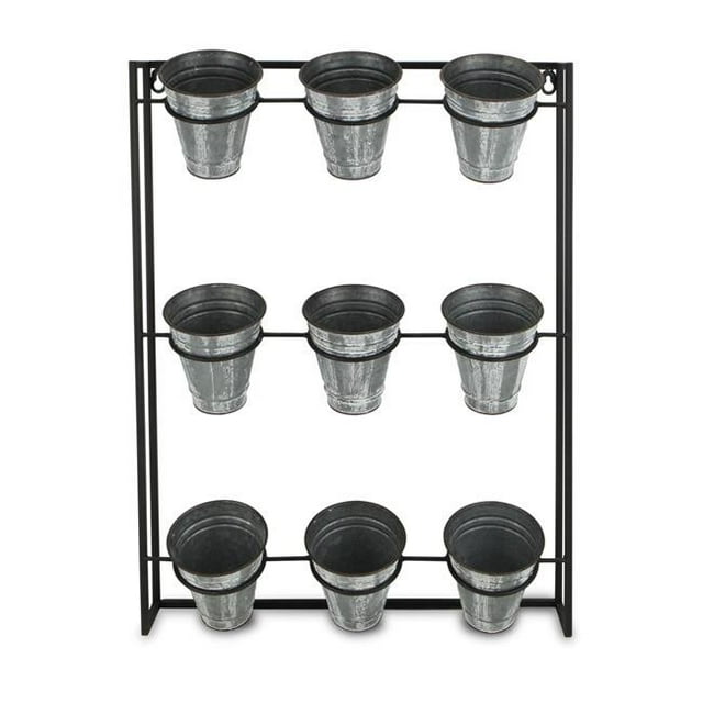 Cheungs 5204 9 Pot Wall Planter with Metal Wall Frame