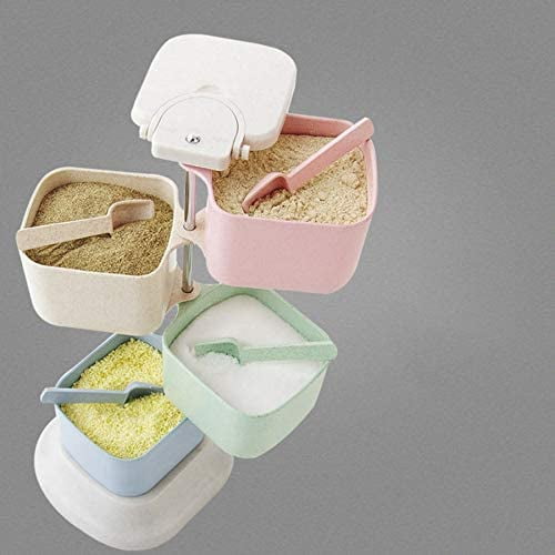 Creative Four-Color Rotating Seasoning Box, Kitchen Four-Layer Seasoning Pot, Salt and Pepper Storage Box, Seasoning Rack