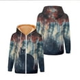 thumbnail image 3 of winter clothes Women's Padded Long Zip Sweatshirt Cat Colour Print Hoodie sizes XS-6XL, 3 of 8