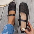thumbnail image 5 of Ladies 2026 Summer Flat Shoes Solid Color Closed Toe Outdoor Soft Sole Slip On Lightweight Cushioned Orthopedic Arch Support Wide Toe Box Comfort Walking Daily Footwear Black 41, 5 of 5