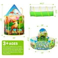 thumbnail image 6 of Wilwolfer 3PC Dinosaur Kids Play Tent for Toddlers with Baby Ball Pit & Pop-up Tunnel Indoor Outdoor Polyester Toys, 6 of 9