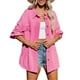 thumbnail image 1 of Cárdigan Camisa Manga Larga Solapa Bolsillo Botón Color Puro Casual Moda Top para Mujer Rosa Brillante L, 1 of 5