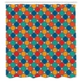 thumbnail image 3 of Ambesonne Geometric Shower Curtain, Octagons with Squares, 69"Wx75"L, Multicolor, 3 of 5