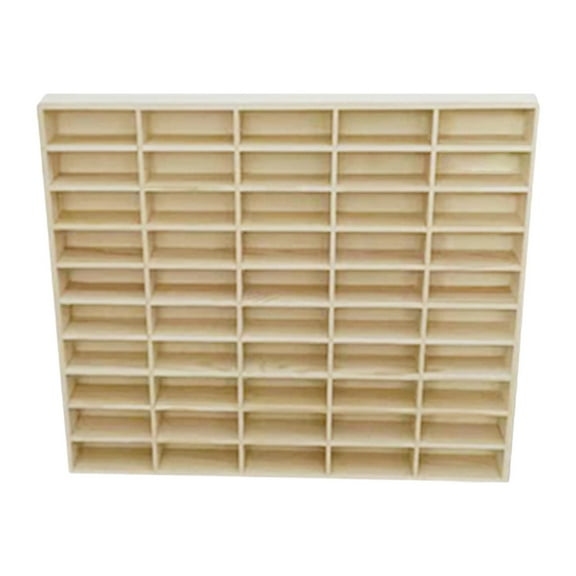 Kokiya Toy Car Display Case 50 Grids Cabinet Holder for Tiny Dolls Action Figurines