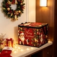 thumbnail image 4 of Christmas Foldable Storage Box, Holiday Ornament Clothes Storage Bin with Lid Handles, Large Capacity Decorative Christmas Organizer, Home Storage Gift, 4 of 6