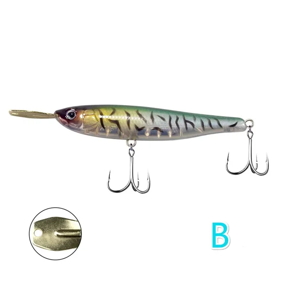 Leurre Crayon Sinking, Rehausseur 007R, Lèvres Métalliques, Basse Jerkbait, Minnow Wobbler, illex ReiserBait 007R Leurre B 40mm