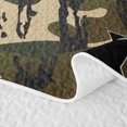 thumbnail image 5 of Manfei Hippie Camo Stars Print Quilt Full,Boys Friendly Style Full Bedspread Sets,Green Beige,Black Reversible,3-Piece,1 Coverlet and 2 Pillowcases, 5 of 7