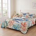 thumbnail image 2 of King Quilt Set 96''x106'', Coastal Sea Turtle Lightweight Bedspread Coverlet Set with 2 Pillow Shams, Rustic Vintage Nautical Starfish Coral Breathable All Season Quilt Bedding for Bedroom/Guest Room, 2 of 9