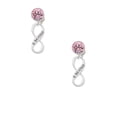 thumbnail image 2 of Delight Jewelry Silvertone & Beyond Infinity Sign Pink Crystal Clip on Earrings, 2 of 5