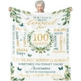 thumbnail image 1 of LHSHID 100th Birthday Gifts for Women Men 100th Birthday Decorations Women Best 100th Birthday Gift Ideas Gifts for Women Turning 100 Gifts for 100 Year Old Bday Gifts Birthday Blanket Gift 30"x40", 1 of 7