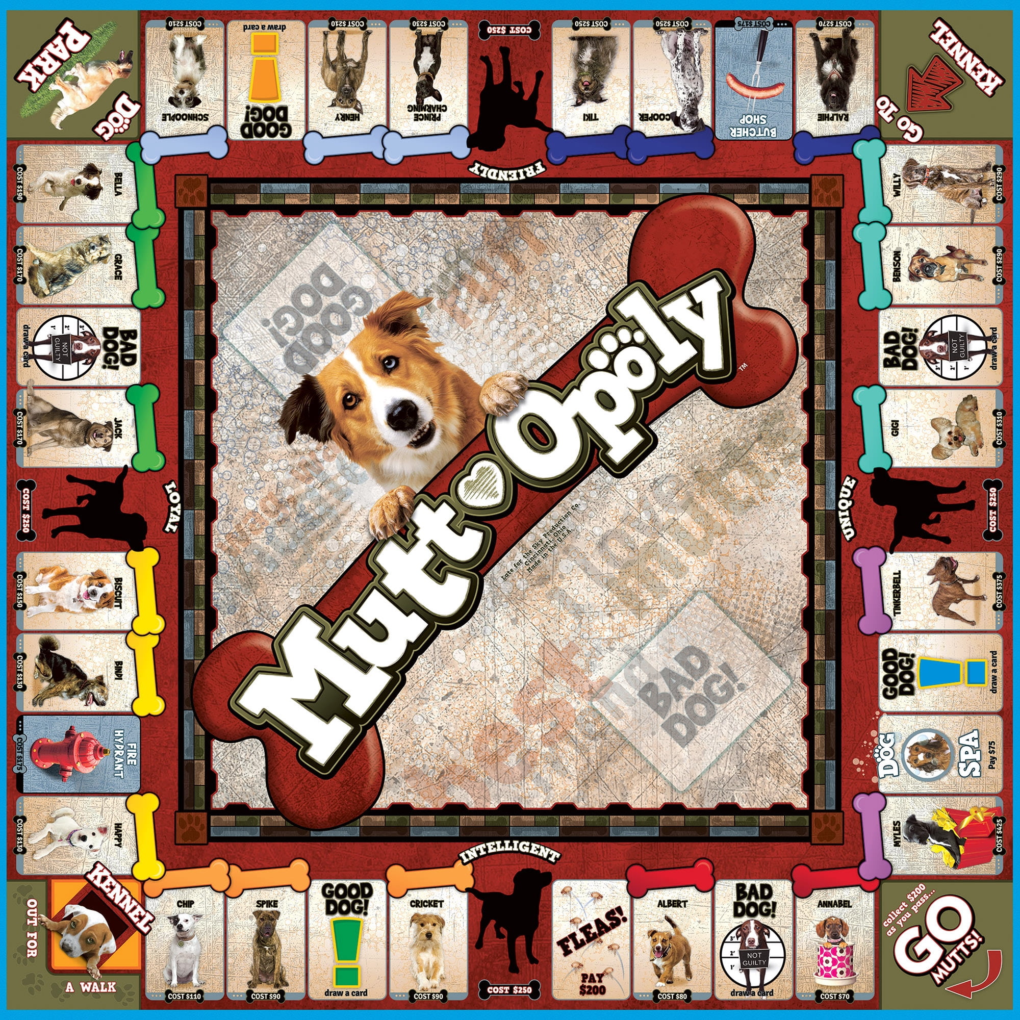 Late For The Sky: Mutt-Opoly - Dog Themed Family Board Game, Opoly-Style Game Night, Traditional Play Or 1 Hr Version, Ages 8+, 2-6 Players