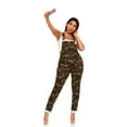 thumbnail image 4 of Cute Teen Girl Junior's Skinny Long Jumpsuit Overalls Sexy Straps Zip up Sleeveless, Camo, 13, 4 of 5