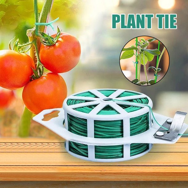 328ft (100m) Twist Ties Green Coated Garden Plant Ties with Cutter for