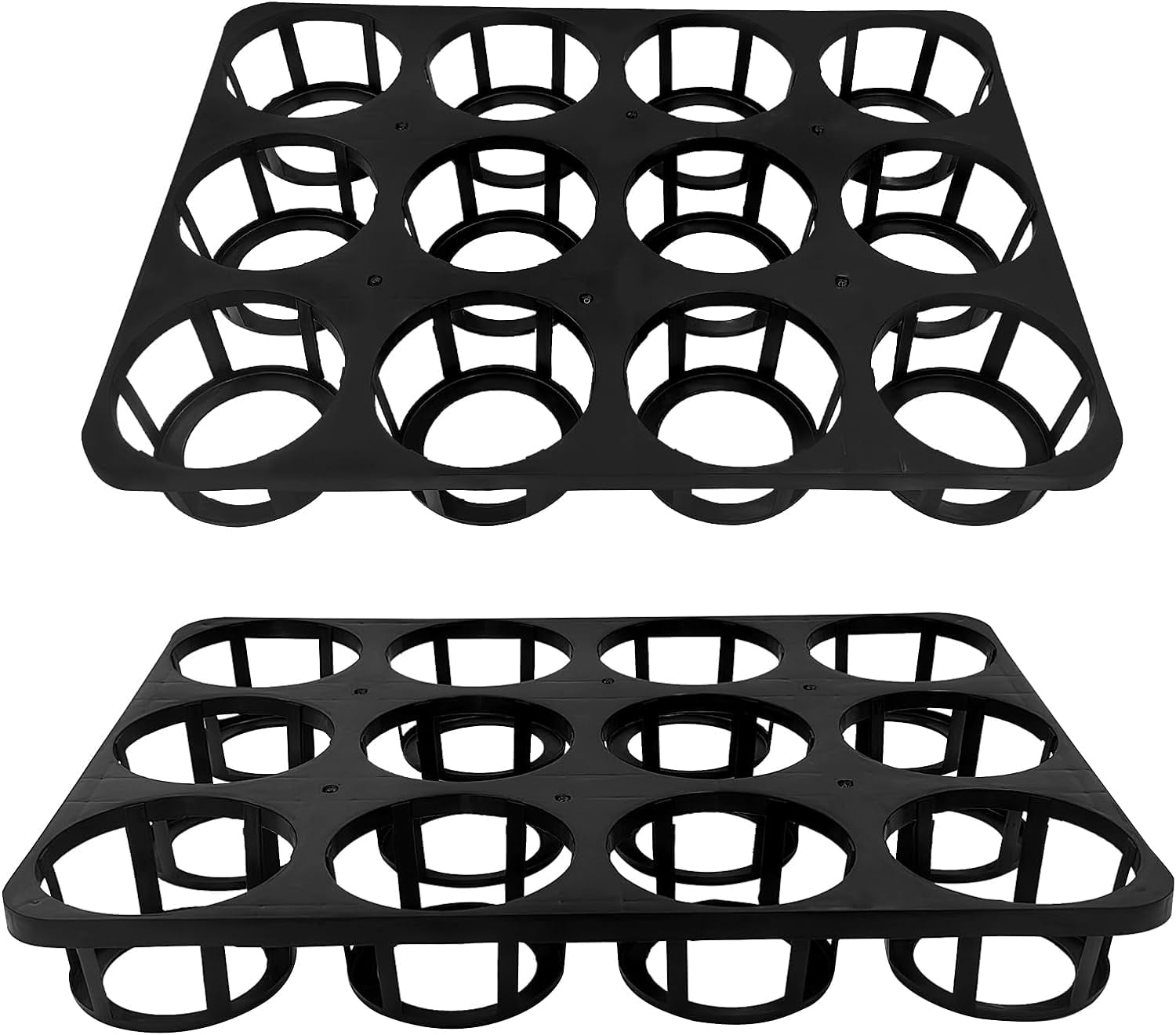 Nvzi 12-Pocket Nursery Planter Pots Shuttle Carry Trays 5-Pack 4 inches Round Seedling Plastic Pots Butterfly Carrier
