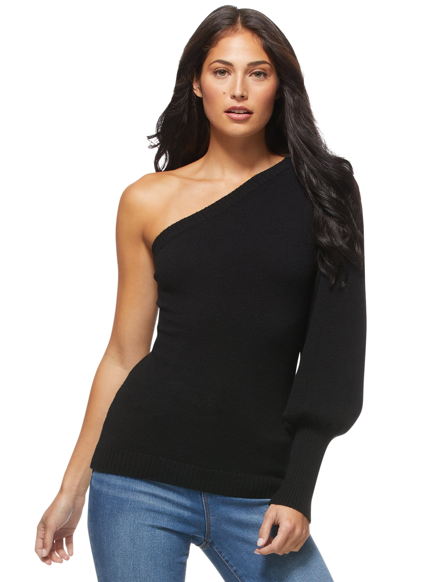 Sofia Jeans by Sofia Vergara Women's One-Shoulder Sweater - Walmart.com