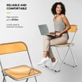 thumbnail image 6 of VINGLI Folding Chairs 4 Pack, Clear Chair Foldable and Stackable, Acrylic Plastic Panel & Metal Chrome Frame, Weight Capacity 350 lbs, Orange, 6 of 16