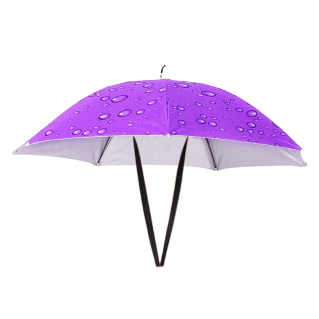 Paraguas sombreros parasol protección contra la lluvia impermeable manos libres pesca paraguas Violeta