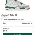 thumbnail image 2 of Jordan Jordan 4 Rétro SB / Vert Pin, 2 of 5