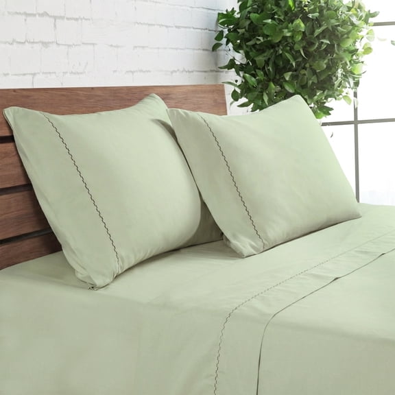 Loomsnest 1800 Series Double Brushed Microfiber 4 Piece Queen Sheet Set, Hotel Style, Wrinkle & Fade Resistant, 16 Inch Deep Pocket, Sage